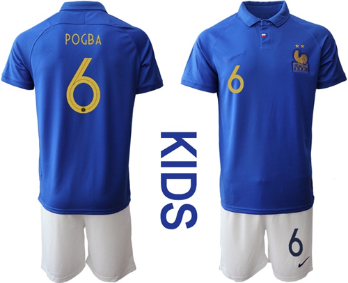 France #6 Pogba 100th Anniversary Edition Kid Soccer Country Jersey
